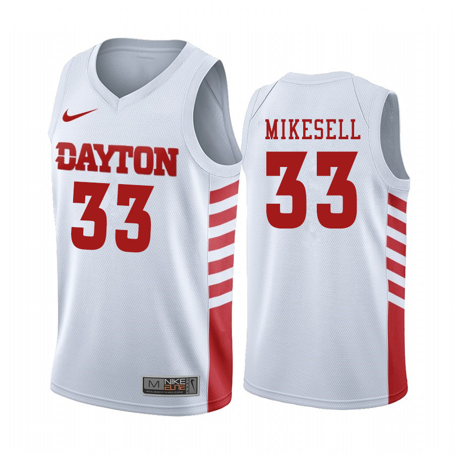 Men #33 Ryan Mikesell Dayton Flyers College Basketball Jerseys Sale-White